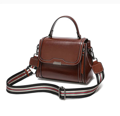 Genuine Cow Leather Top Handle Crossbody Bag