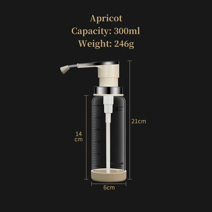 Glass Pump Sauce Dispenser Bottle
