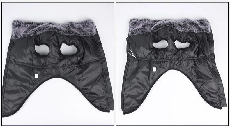 Reflective Winter Dog Coat with Faux Fur Collar for Large Dogs