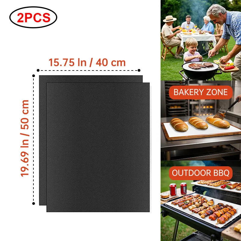 Heat Resistant Teflon Grill & Baking Mat for BBQ, Oven & Air Fryer