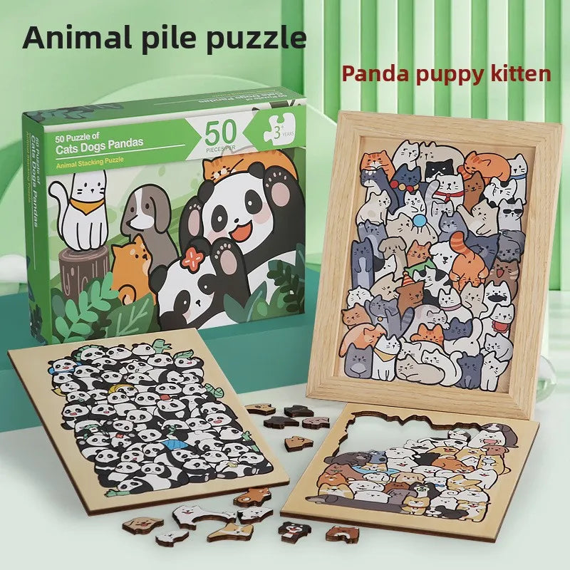 Wooden Animal Shape Brain Puzzle