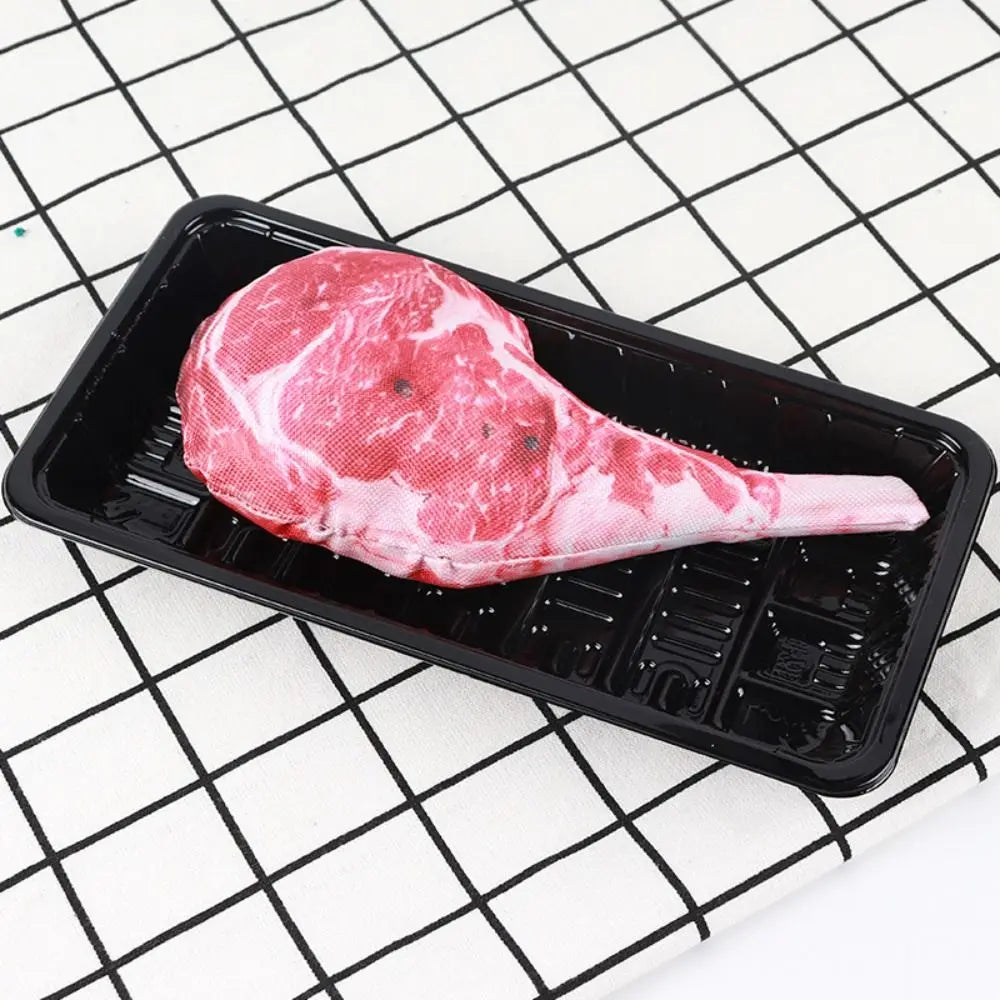 Squeaky Steak Dog Chew Toy