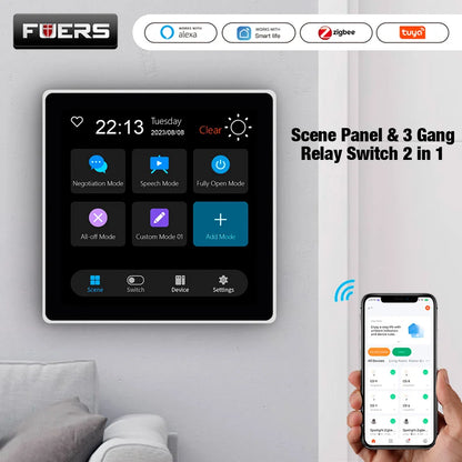 Smart Zigbee Touch Screen Scene Control Panel