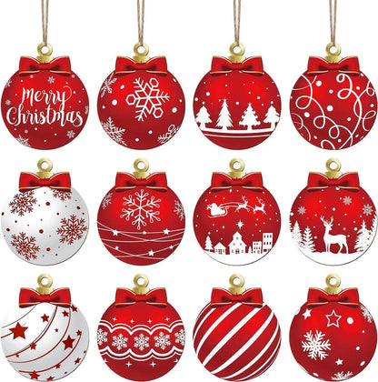 Wooden Christmas Hanging Ornament Set