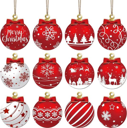 Wooden Christmas Hanging Ornament Set