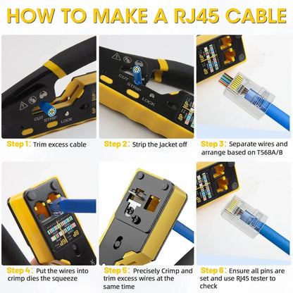 HOMEFISH 6088 RJ45 Network Cable Crimping Tool