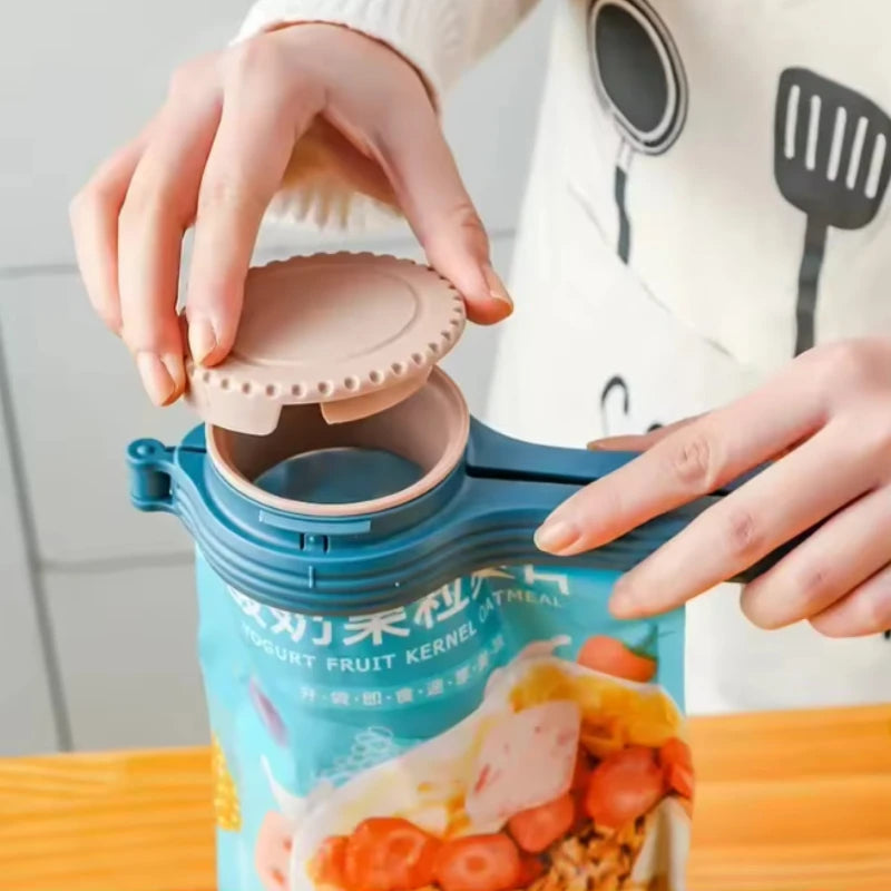 Food Storage Bag Sealing Clip with Pour Spout