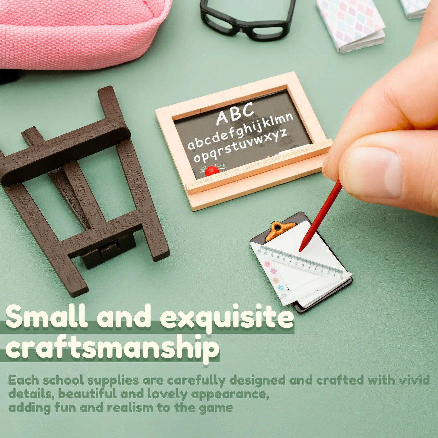 Mini Dollhouse School Supplies Set
