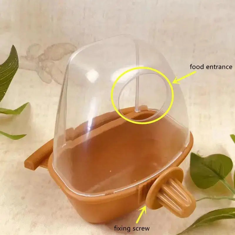 Clear Hanging Bird Feeder & Water Bowl