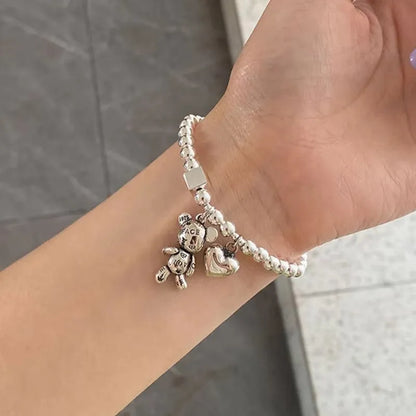925 Sterling Silver Bear Pendant Bracelet