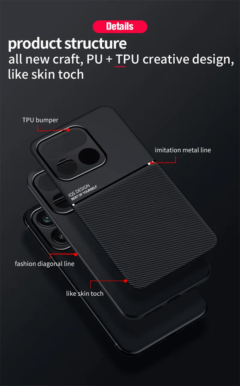 Magnetic PU Leather Shockproof Phone Case