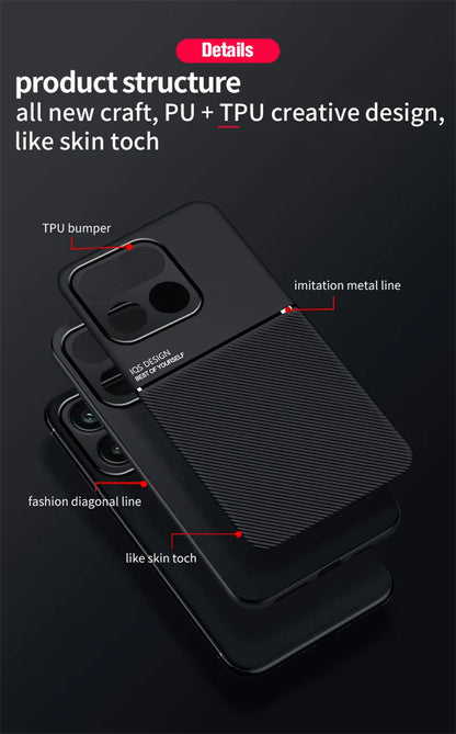 Magnetic PU Leather Shockproof Phone Case