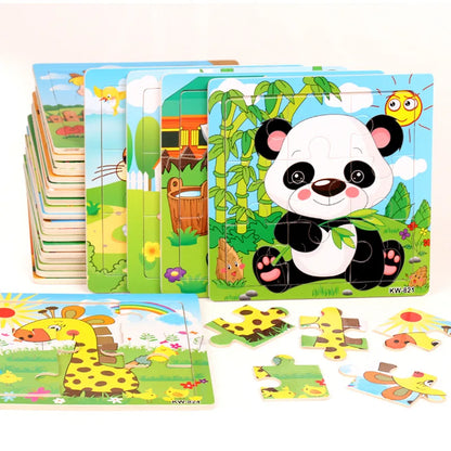 Wooden Animal Puzzle Set for Kids – 4 or 6 Pieces