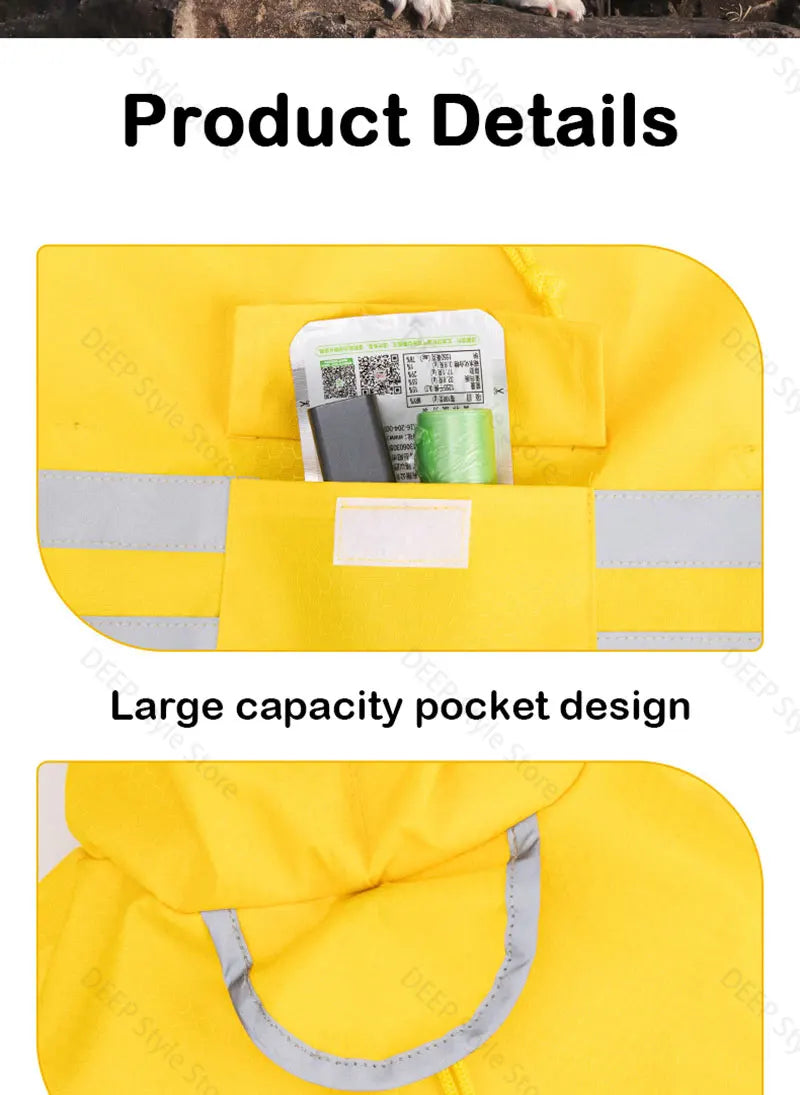 Waterproof Reflective Hooded Dog Raincoat