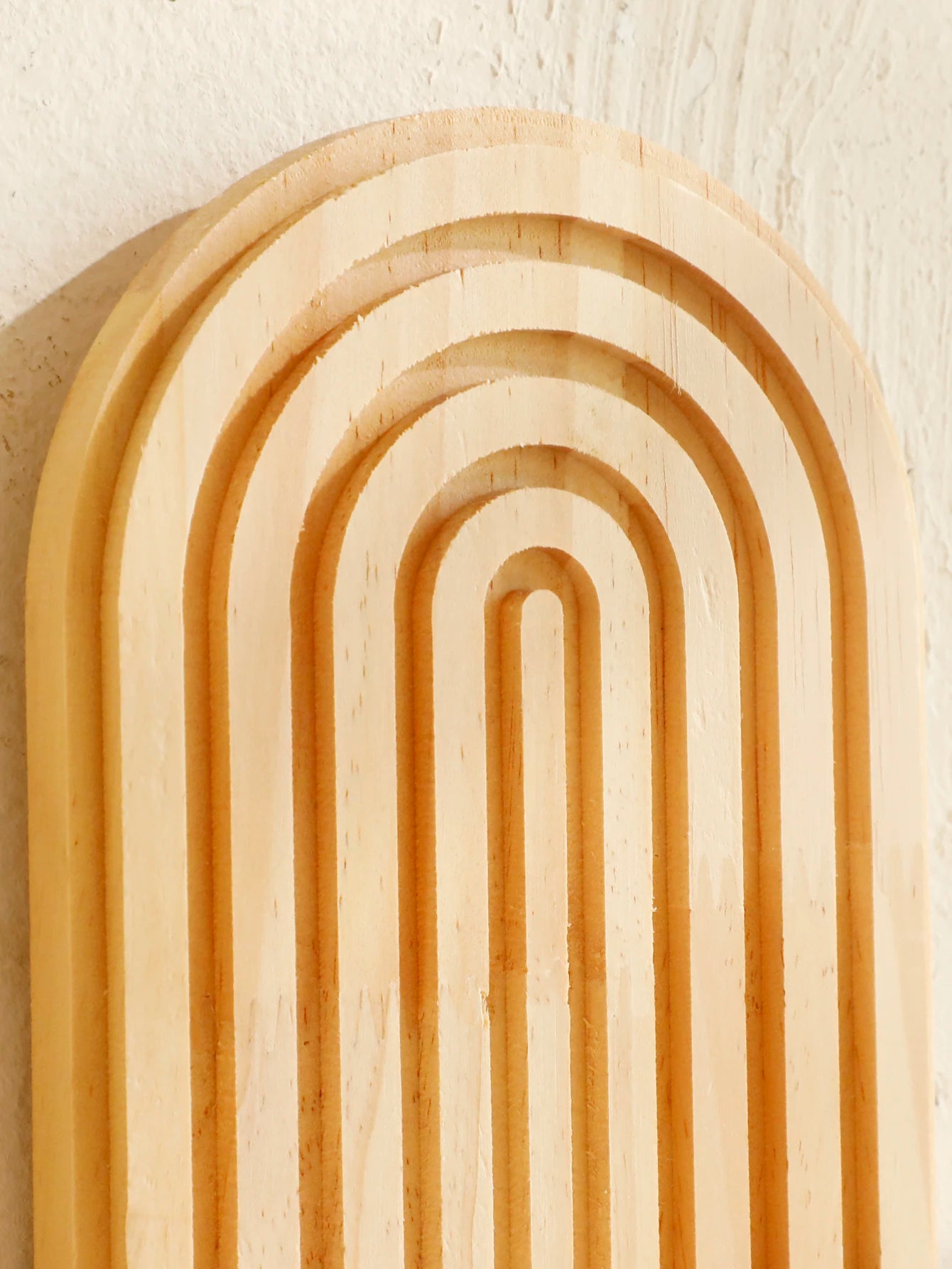 Geometric Natural Wood Wall Mounted Display Shelf
