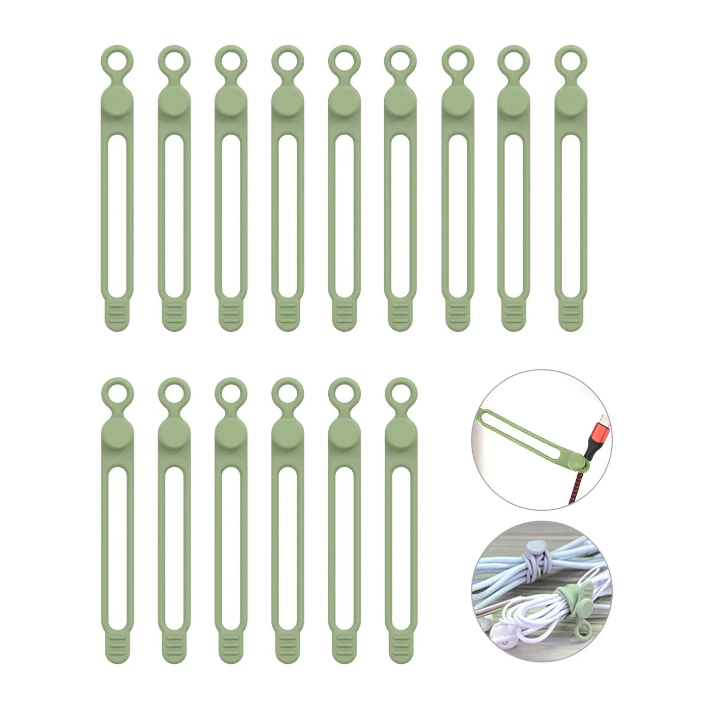 Reusable Silicone Cable Ties for Cord Management & Travel Organization