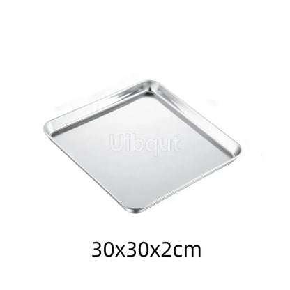 Golden Stainless Steel Food Serving Tray