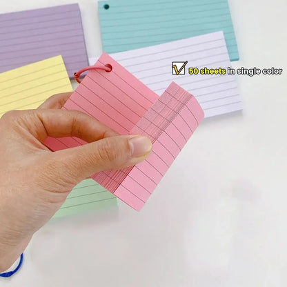 Loose-Leaf Binder Flash Cards Memo Book – 3 × 50 Sheets