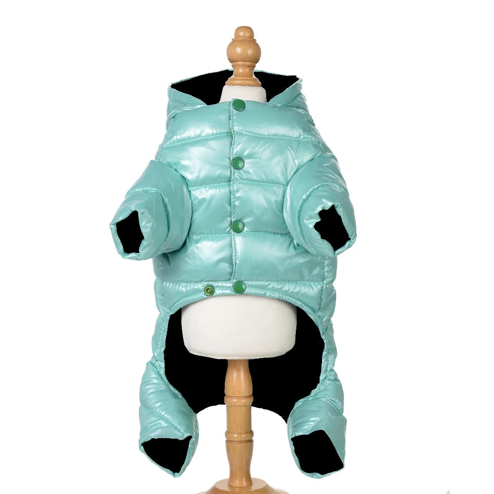 Waterproof Hooded Dog Winter Jumpsuit for Small & Medium Pets