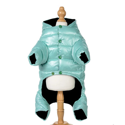 Waterproof Hooded Dog Winter Jumpsuit for Small & Medium Pets