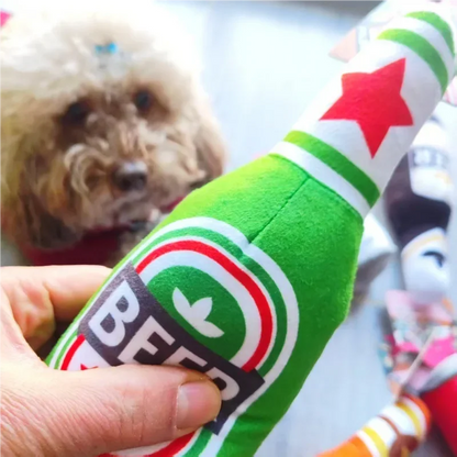 Beer Bottle Plush Squeaky Dog & Cat Toy