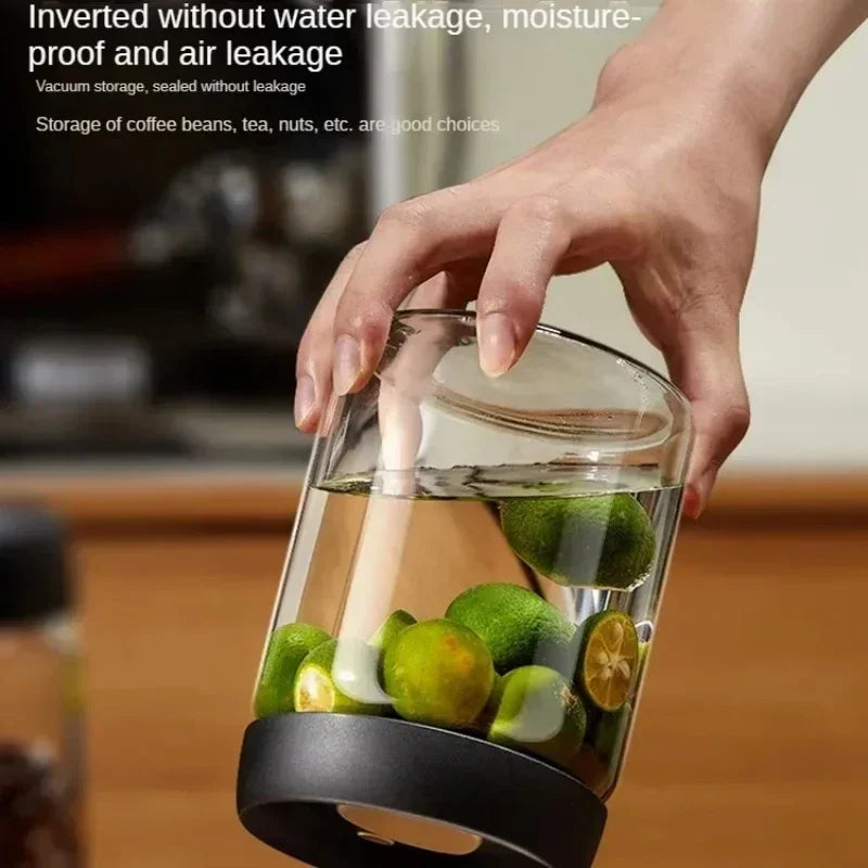 Vacuum Glass Coffee Bean Storage Jar