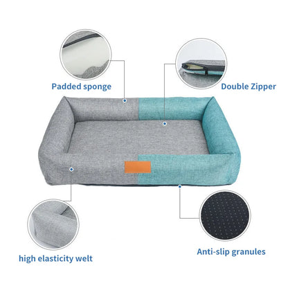 Linen Material Washable Removable Small Pet Bed