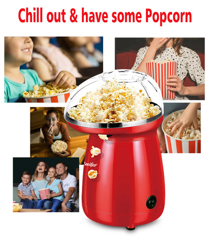 Oil-Free Electric Popcorn Machine with Butter Tray