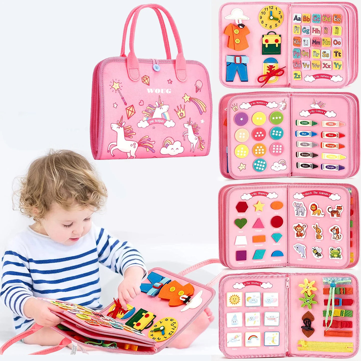 Montessori Busy Board Sensory Activity Toy