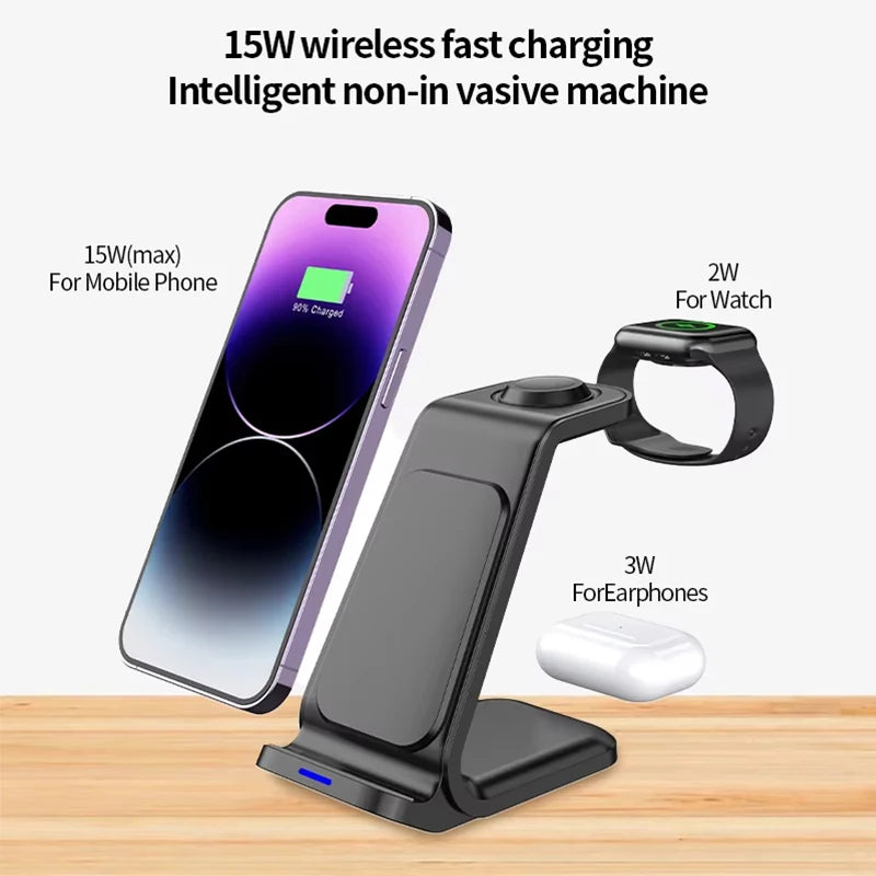 3-in-1 Portable Magnetic Wireless Charging Stand