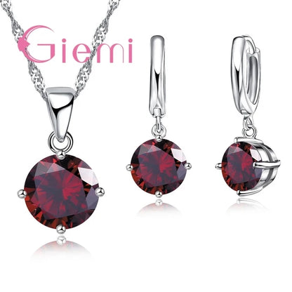 925 Sterling Silver Pendant Necklace Earrings