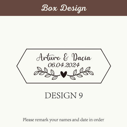 Personalized Wooden Double Ring Box with Clear Window