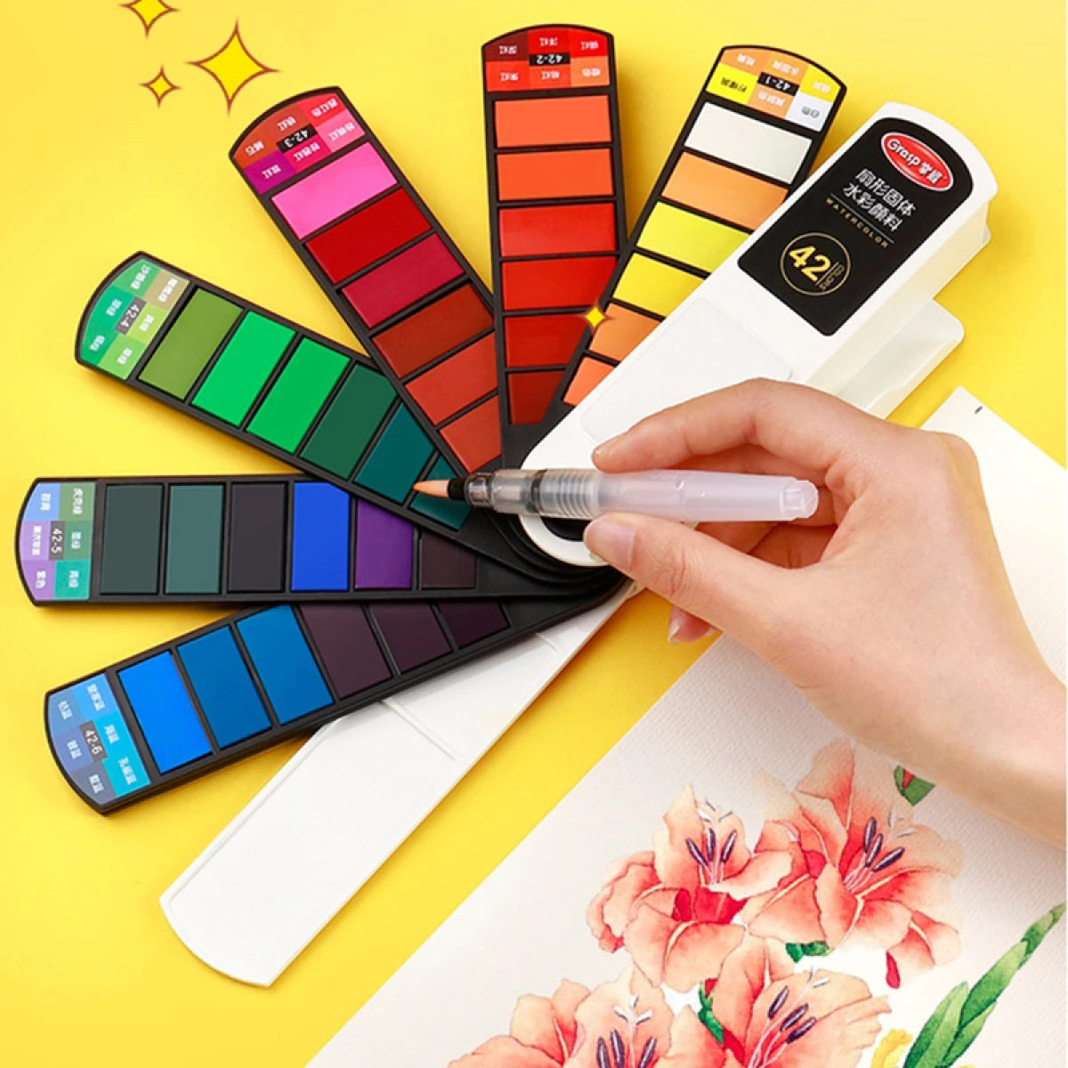 Portable Watercolour Paint Set with Folding Palette
