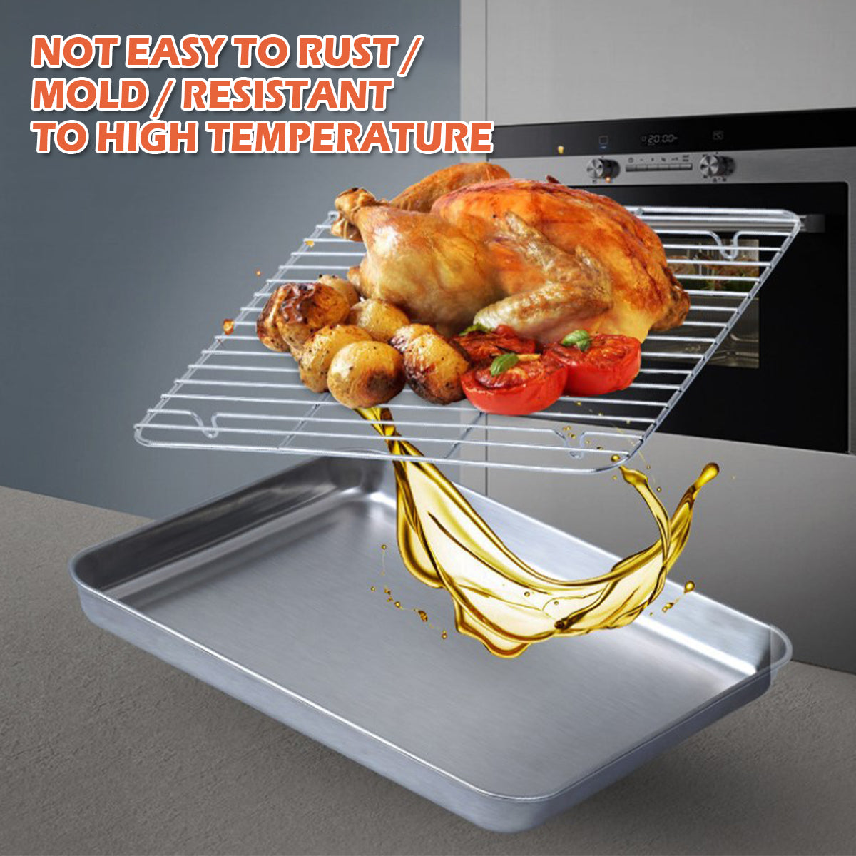 Willstar Baking Sheet Pan & Cooling Rack Set for Oven Cooking