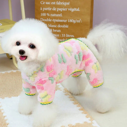 Winter Fleece Dog Jumpsuit Pajamas