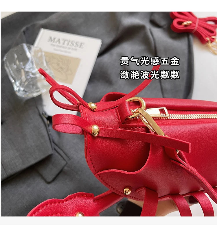 Shaped PU Leather Crossbody Bag