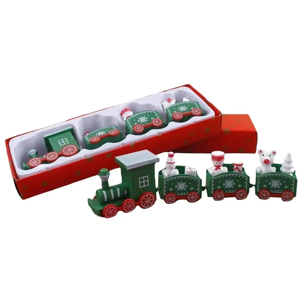 Painted Christmas Train Tabletop Ornament