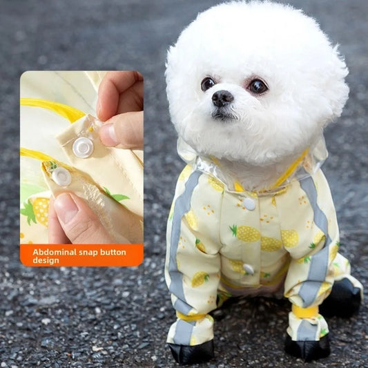 Waterproof Dog Hooded Raincoat with Reflective Design