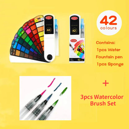 Portable Watercolour Paint Set with Folding Palette