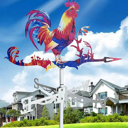 Retro Metal Rooster Weather Vane for Roof & Garden
