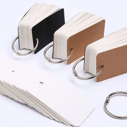 Flash Cards Portable Index Cards with Ring – Study Note Memo Pad