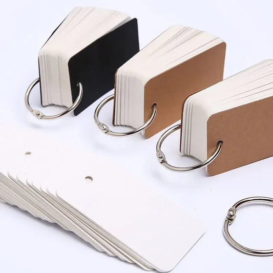 Flash Cards Portable Index Cards with Ring – Study Note Memo Pad