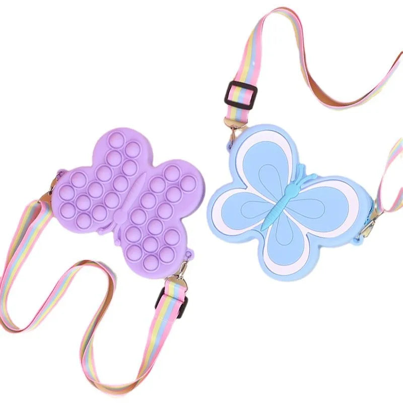 Cute Silicone Butterfly Kids Crossbody Bag