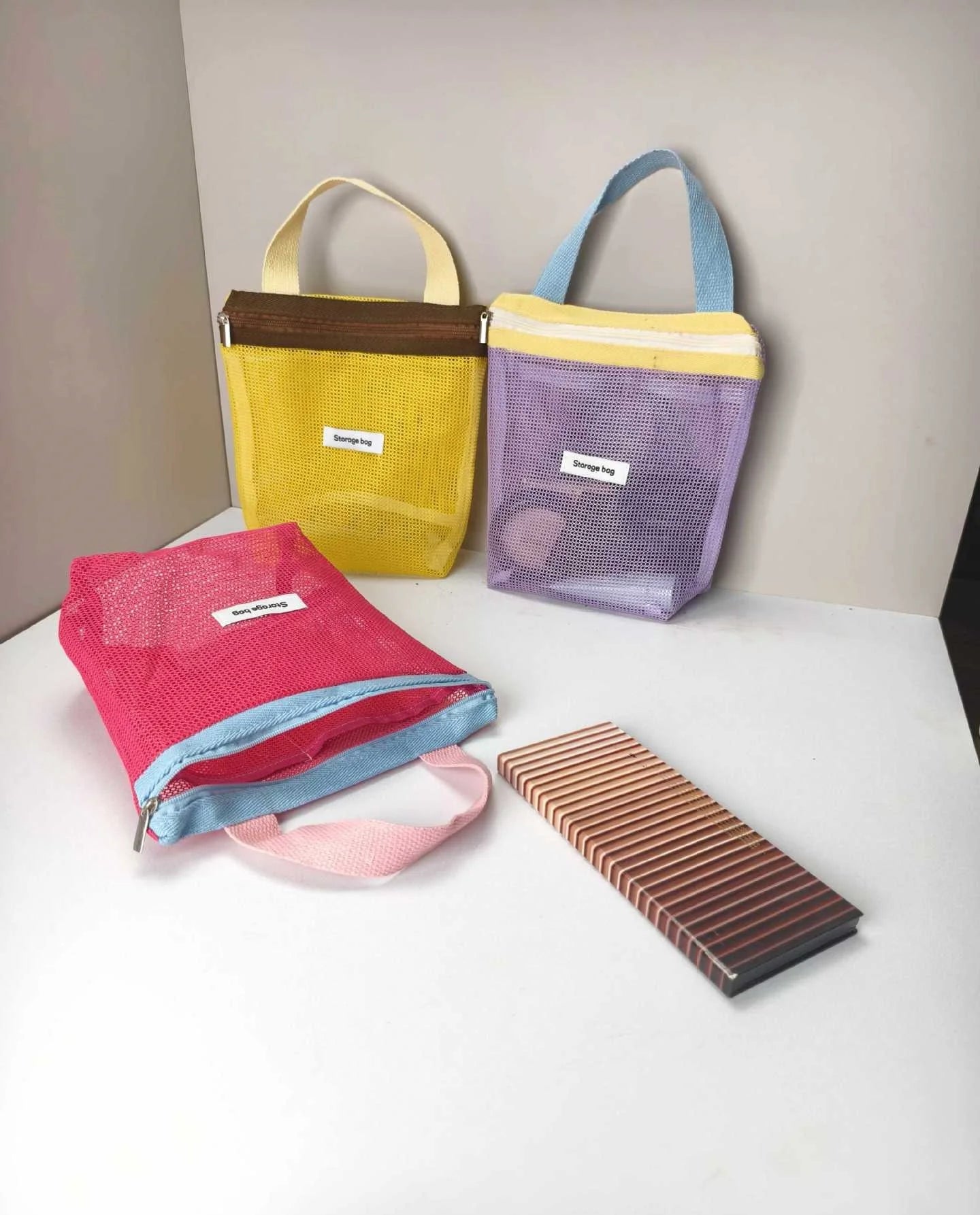 Vibrant Mesh Beach Tote Bag