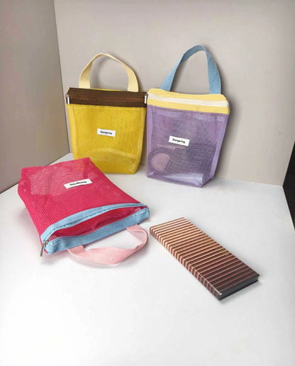 Vibrant Mesh Beach Tote Bag