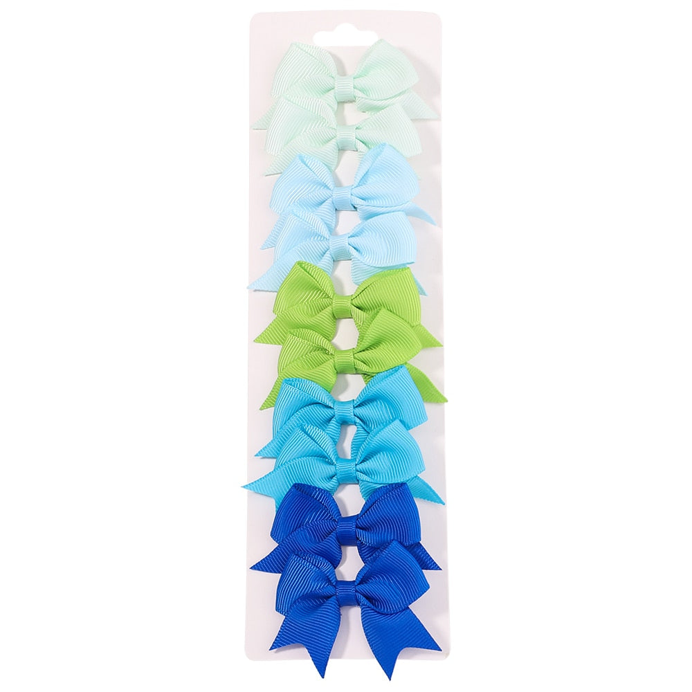 10Pcs/Set  Ribbon Bowknot Hair Clips