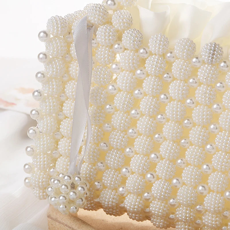 Pearl Beaded Evening Clutch Bag
