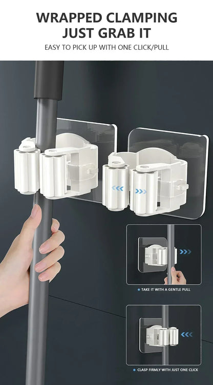Wall Mounted Mop & Broom Holder Set