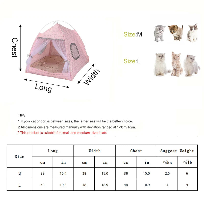 Semi-Enclosed Flower Pet Tent Bed
