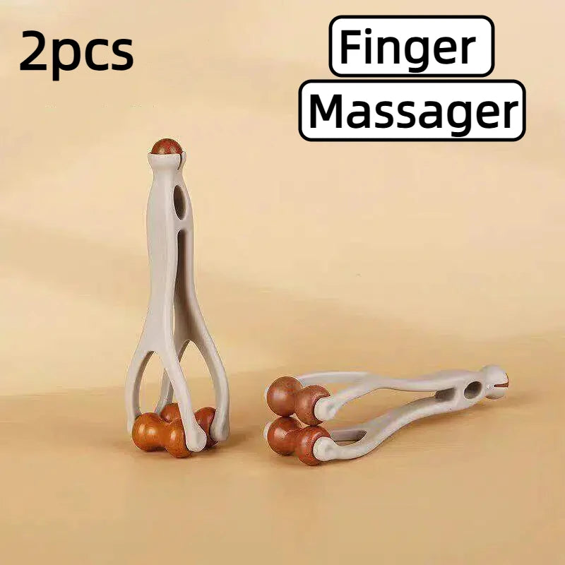 Solid Wood Finger Massager Roller